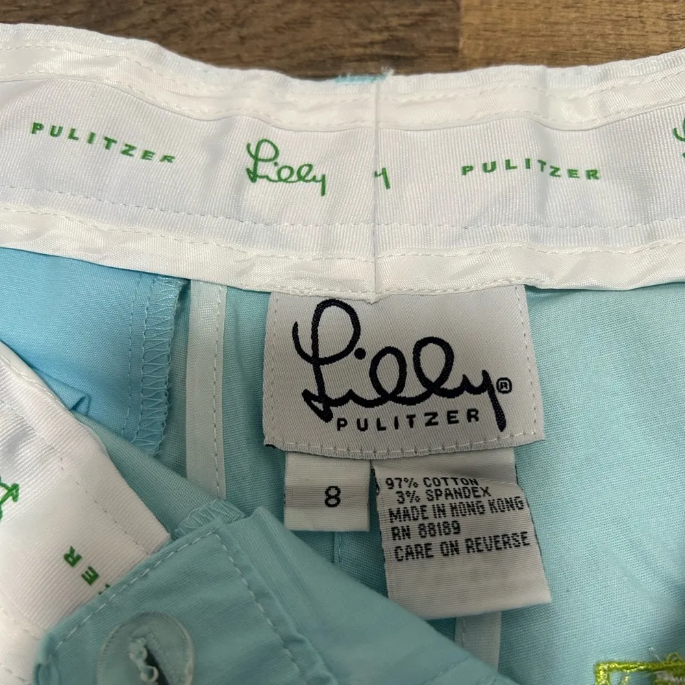 Lilly Pulitzer Aqua Pants with Yellow Stitching. NWOT - Image 2