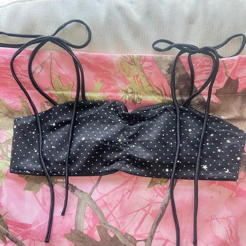 Club Exx black sequin bra crop top - Image 3