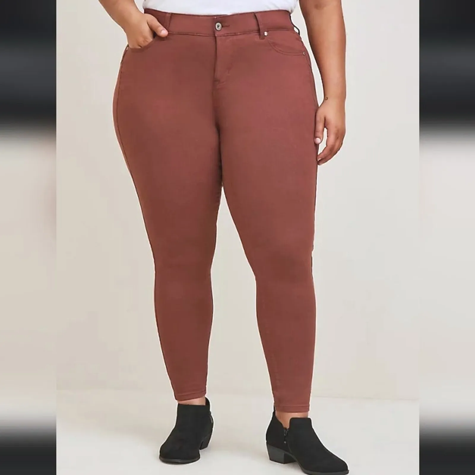 NEW Torrid NWT 18 Brown Rust Super Skinny Bombshell Jeans - Image 3