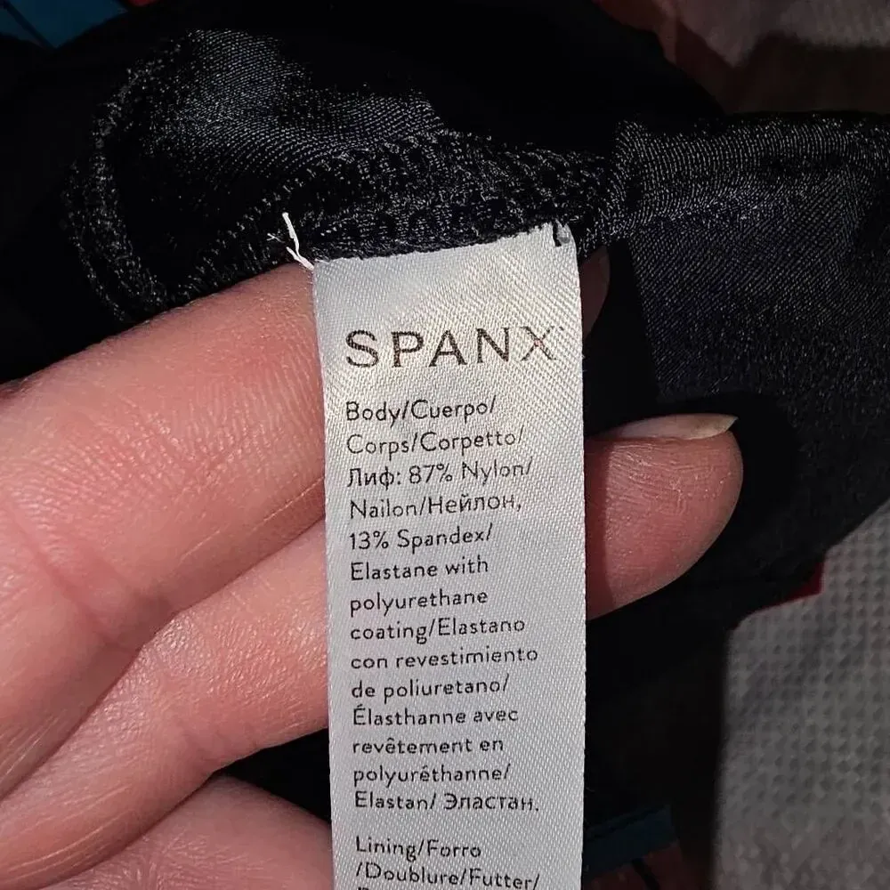 Spanx‎ Womens Black Faux Leather Moto Leggings Small - Image 5