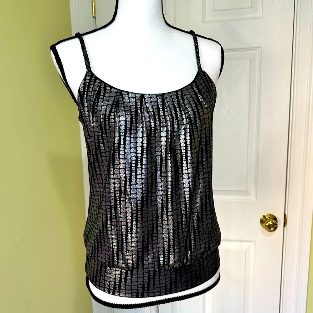 INC International Concepts Metallic Top Silver Black Small - Image 11