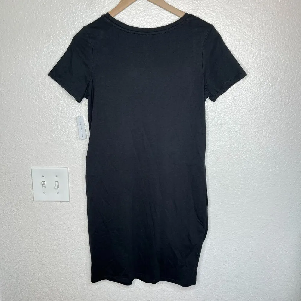 New York and Company Black Cotton tie knot T - Image 10