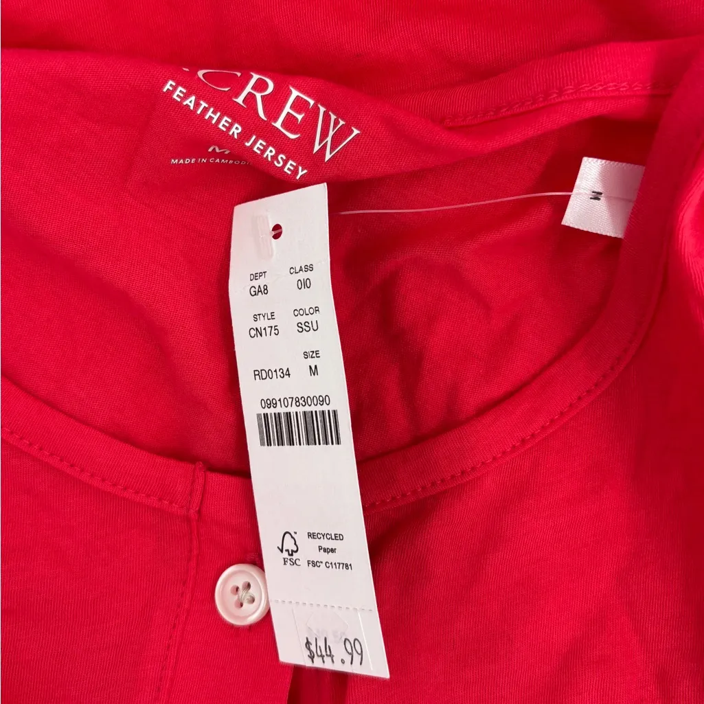 J.Crew Feather jersey crewneck cardigan Strawberry Sunrise - Image 4