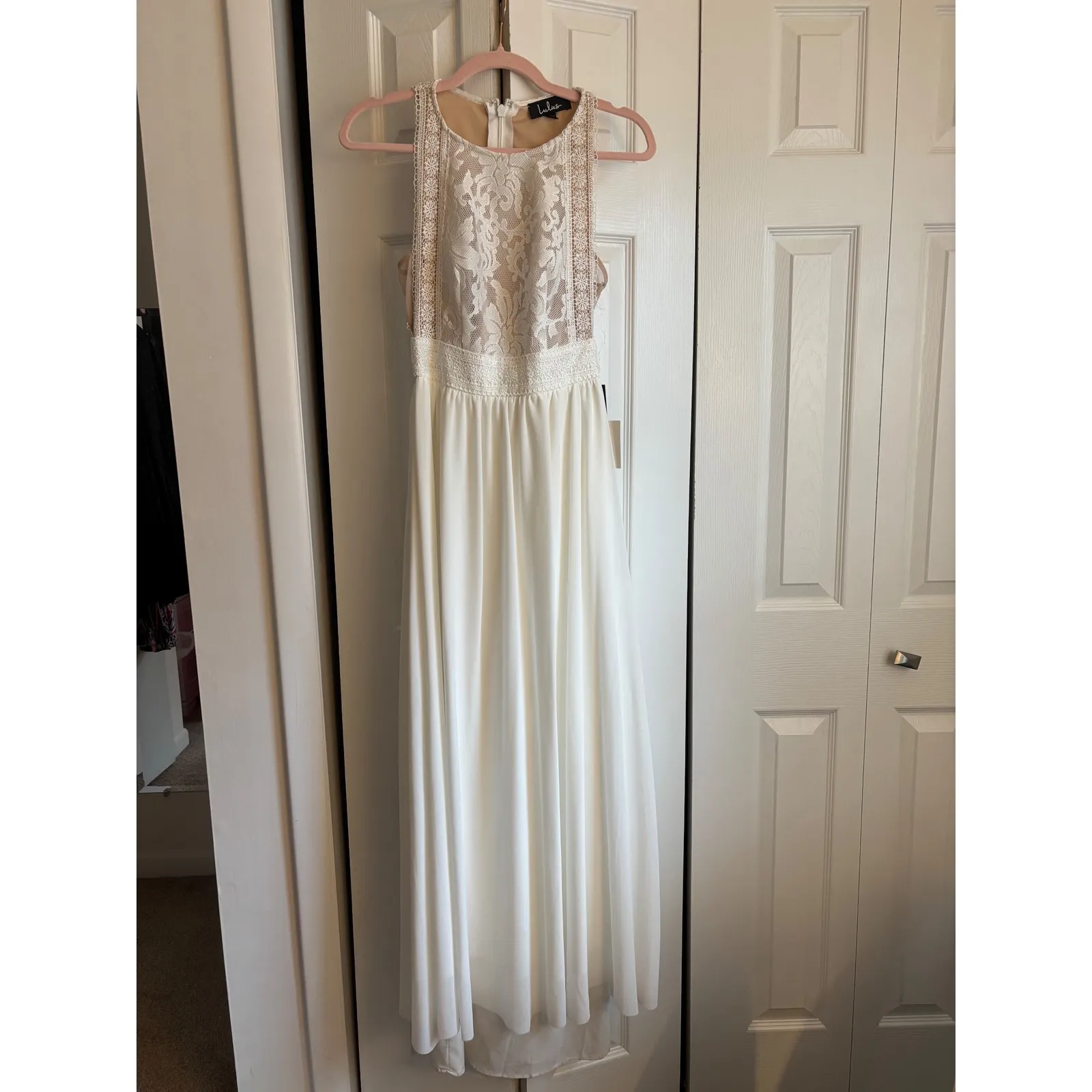 Lulus Lace & Chiffon Maxi Dress Size XS Elegant formal Bridal Occasion Dress NWT - Image 4
