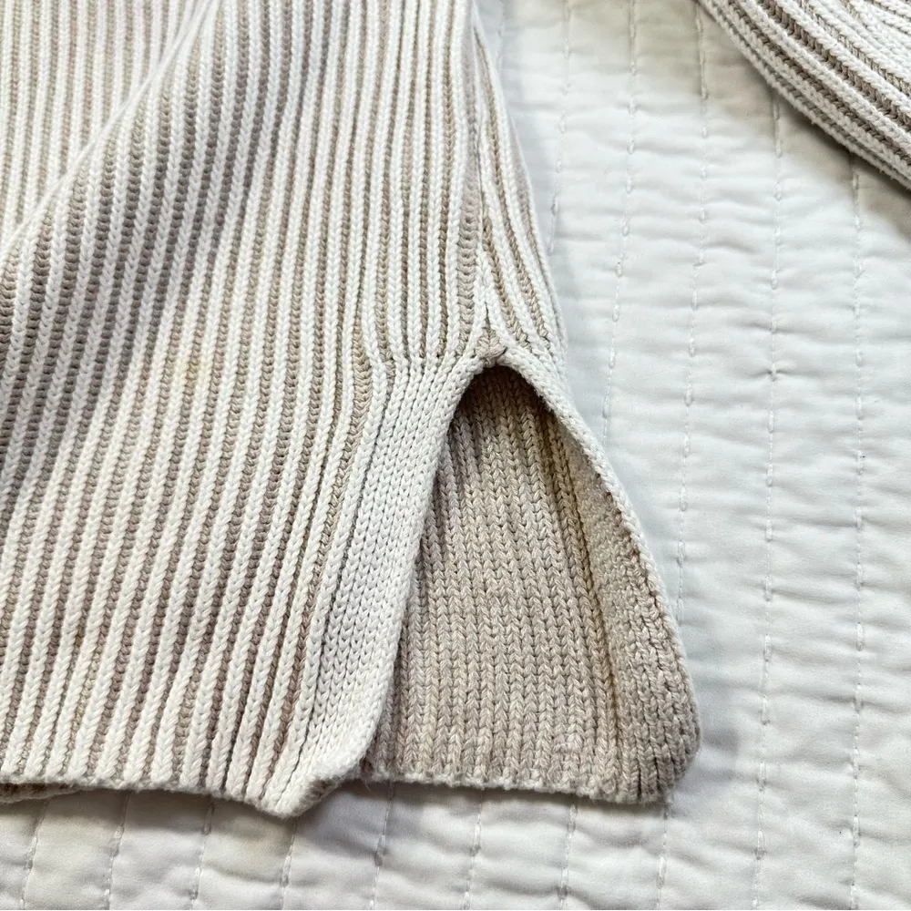 GAP Cream Asymmetrical Button Mockneck Raglan Sweater Women's Turtleneck - Image 12