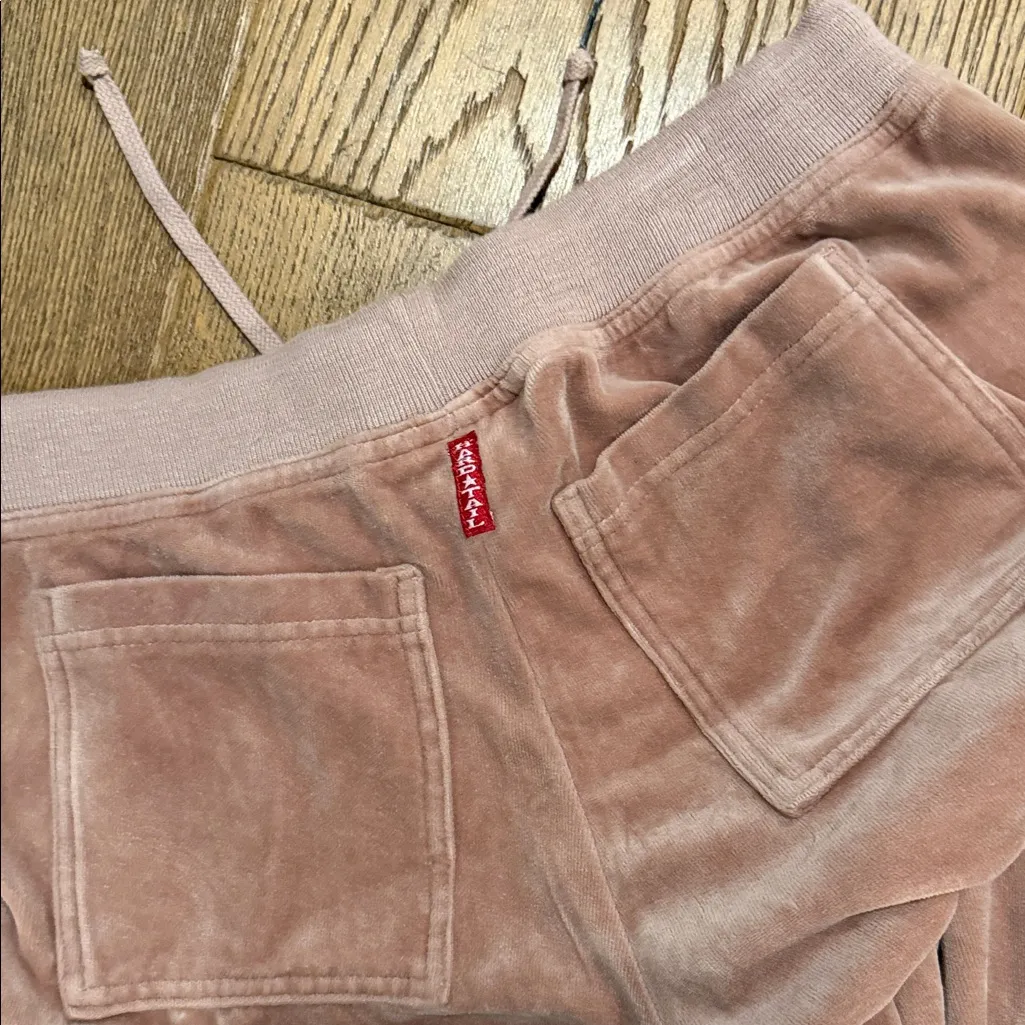 Hard Tail Pink velour velvet Cargo Pants large - Image 6