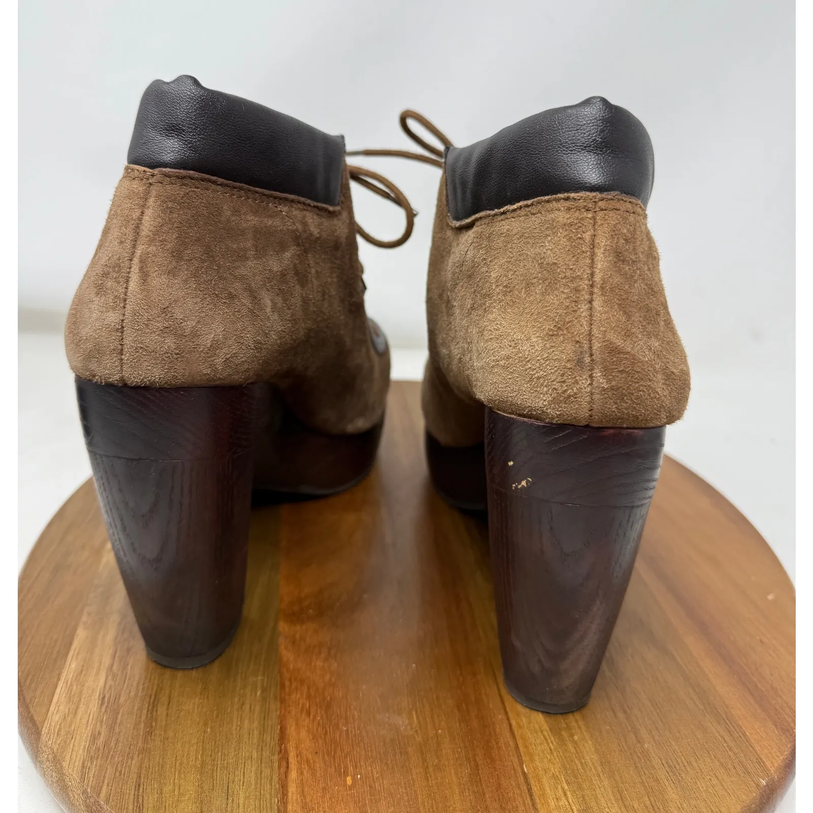 Lucky Brand Boots Womens Cendara Ankle Boots 9 M Brown Suede Lace‎ Up Booties - Image 5