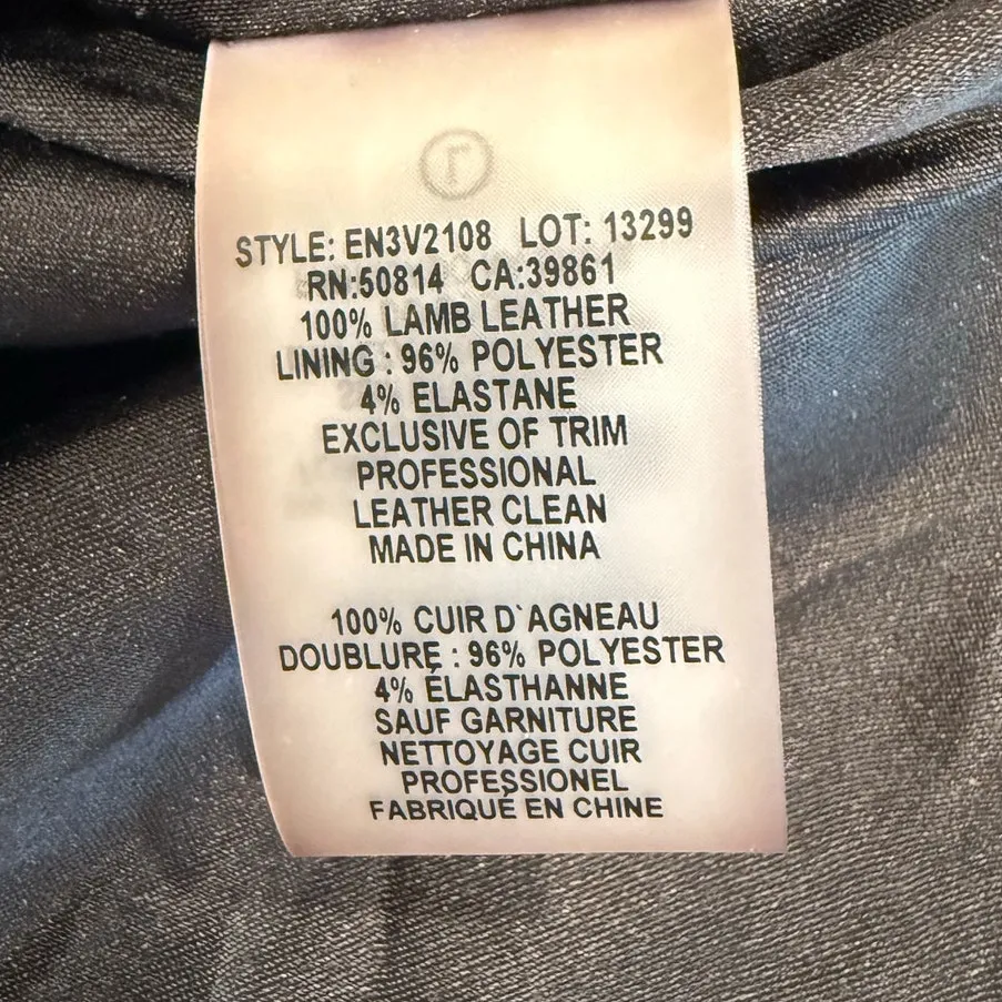 Elie Tahari Full Zip Leather Moto Jacket Black Women's Size US16 Outdoor Whimsy - Image 9