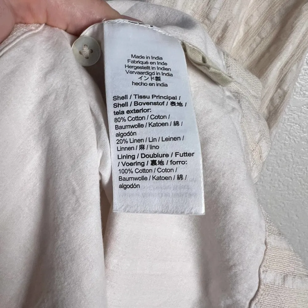 Madewell Puff-Sleeve Button-Wrap Striped Midi Dress Size 6 - Image 14