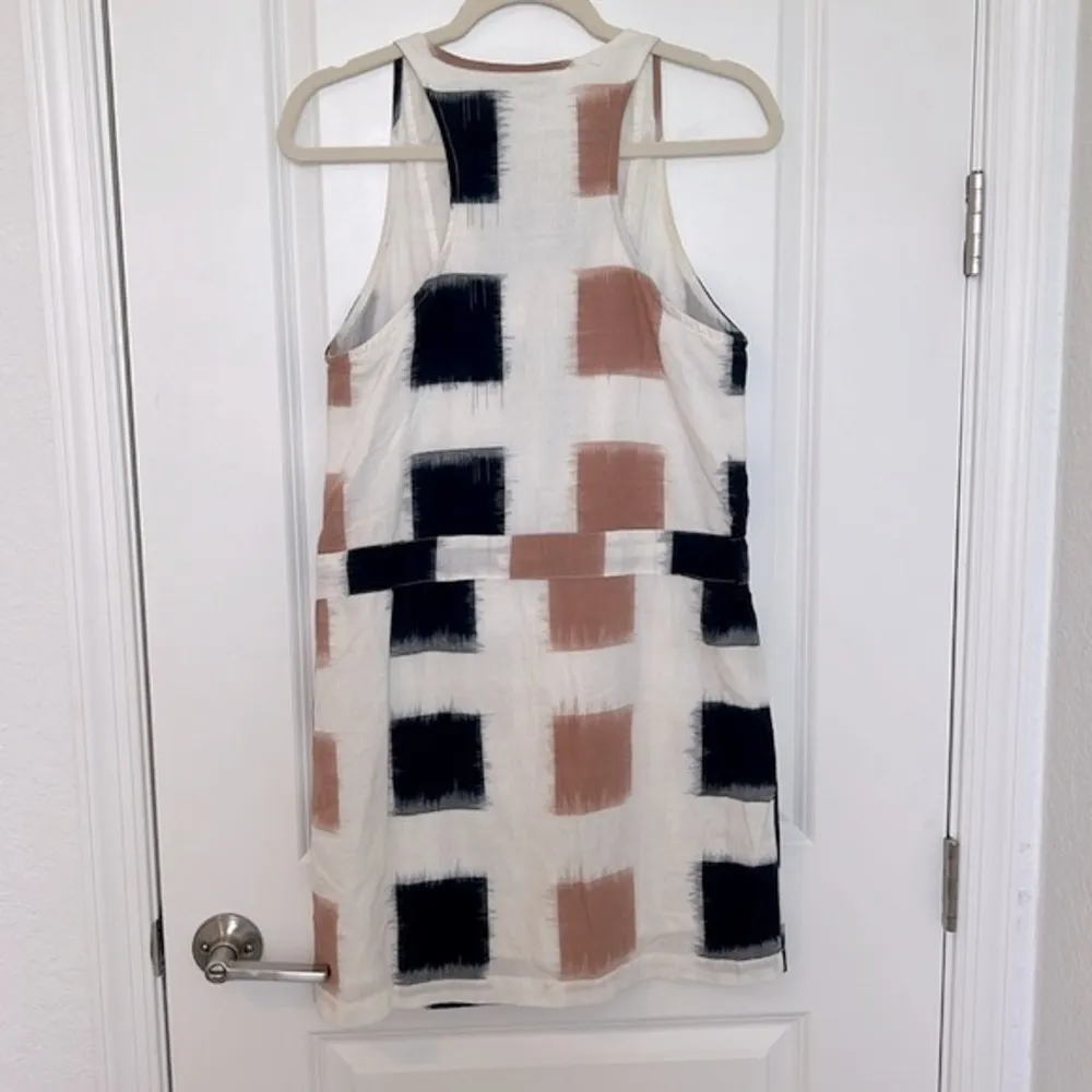 Anthropologie The Odells Yarn-Dyed Henley Shirt Dress Ikat Print Navy Small - Image 10