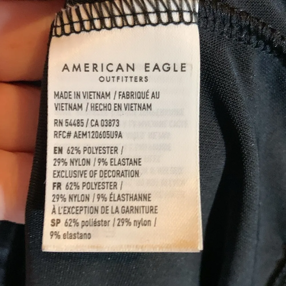 AEO Black Velvet Slip Dress Size XS - Image 4