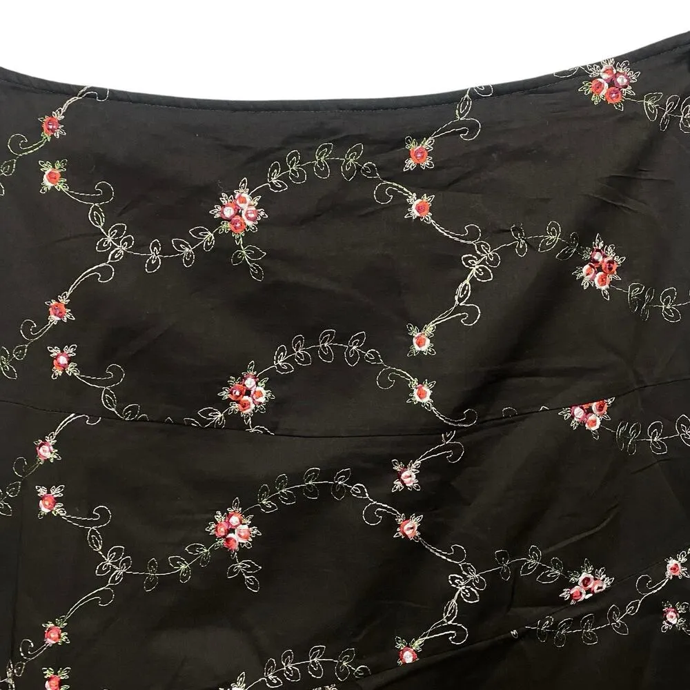 Gloria Vanderbilt A-Line Skirt Women 14 Lined Embroidered Preppy Feminine Church - Image 6