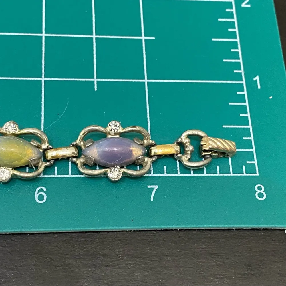 Vintage Sarah Coventry Sabrina Fair Demi Parure Watermelon Navette Bracelet - Image 9