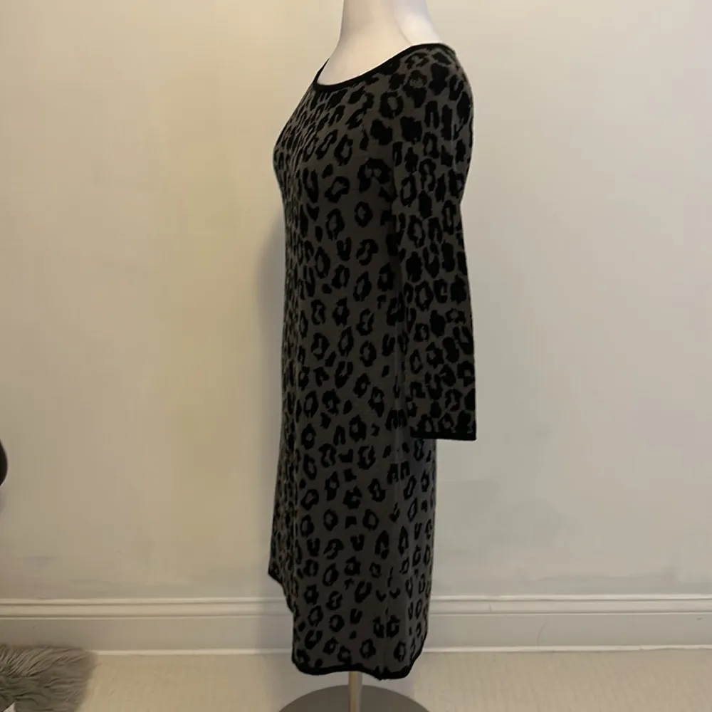 Garnet Hill Wool Leopard Print Sweater Dress - Image 3