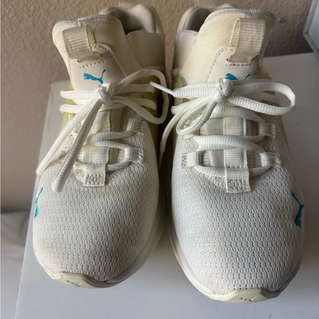 Puma Cream and Blue Running Shoes - Image 7