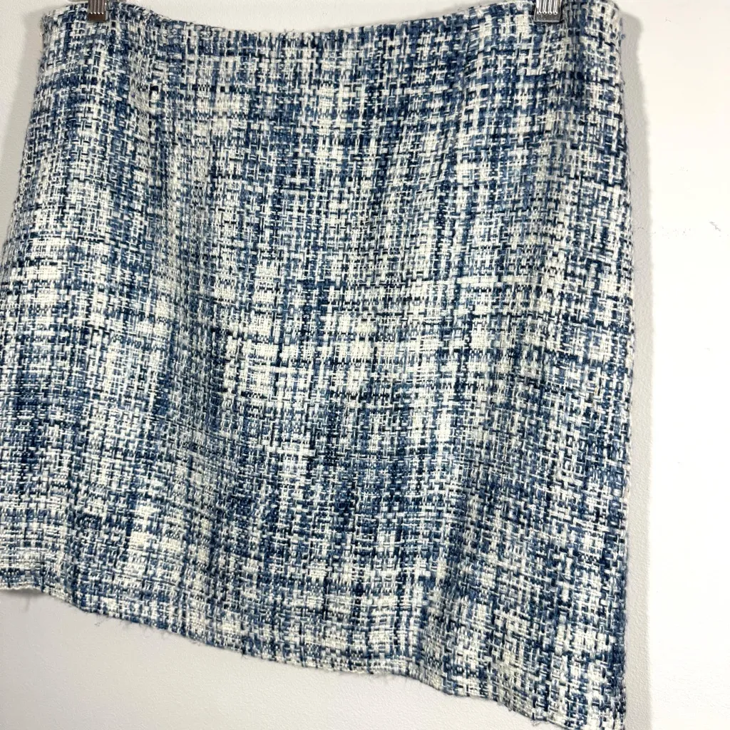 Walter Blue White Tweed Silk Lining Skirt - Image 8