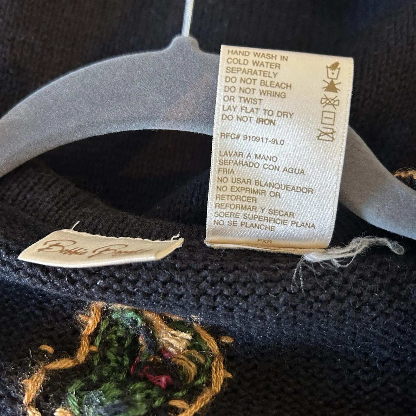 Bobbie Brooks VTG 90s Women's Size 18/20 Paisley Sweater Vest Black‎ Red Green Black - Image 7