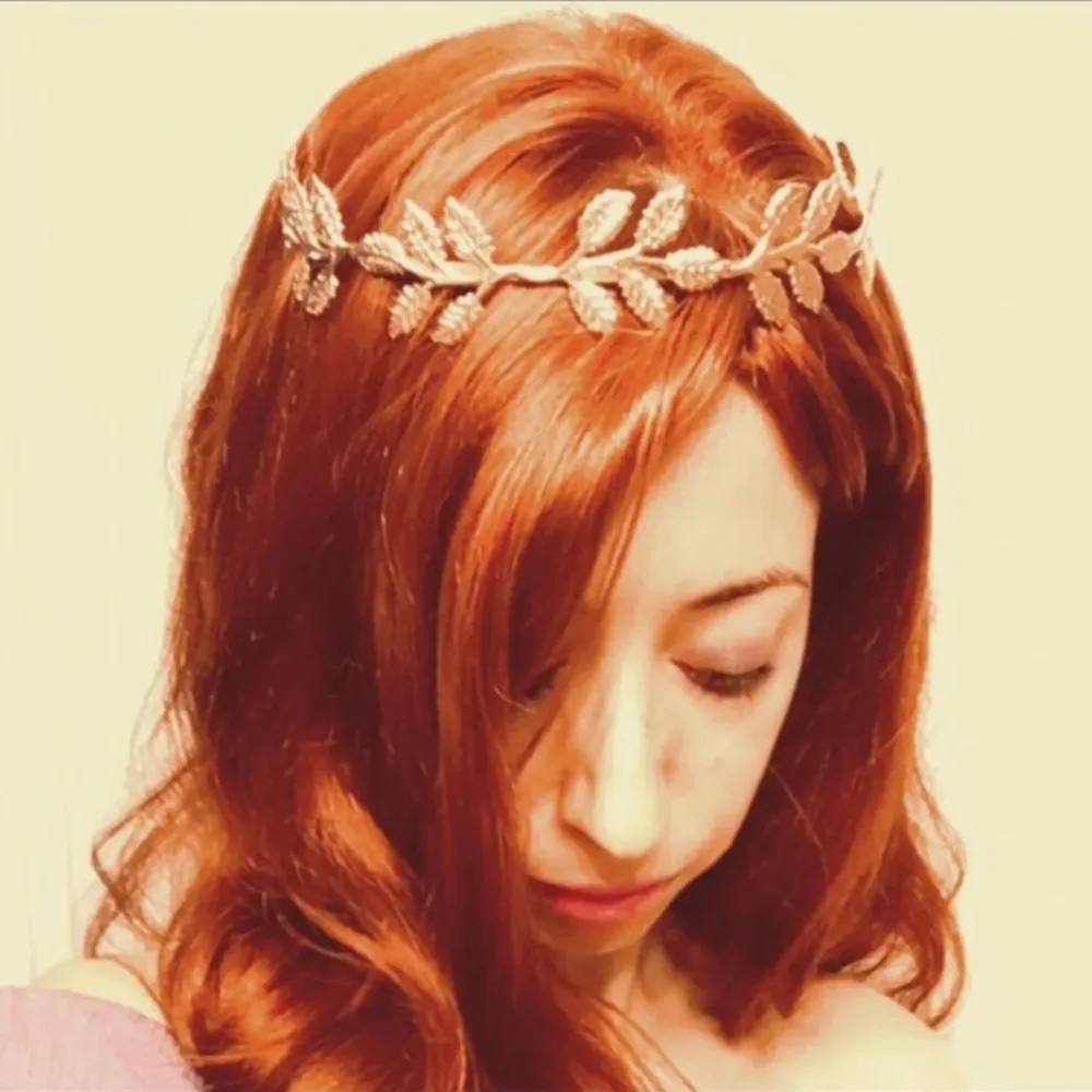 GOLD Metal Leaf Athena Greek Headband Hair Piece - Image 2