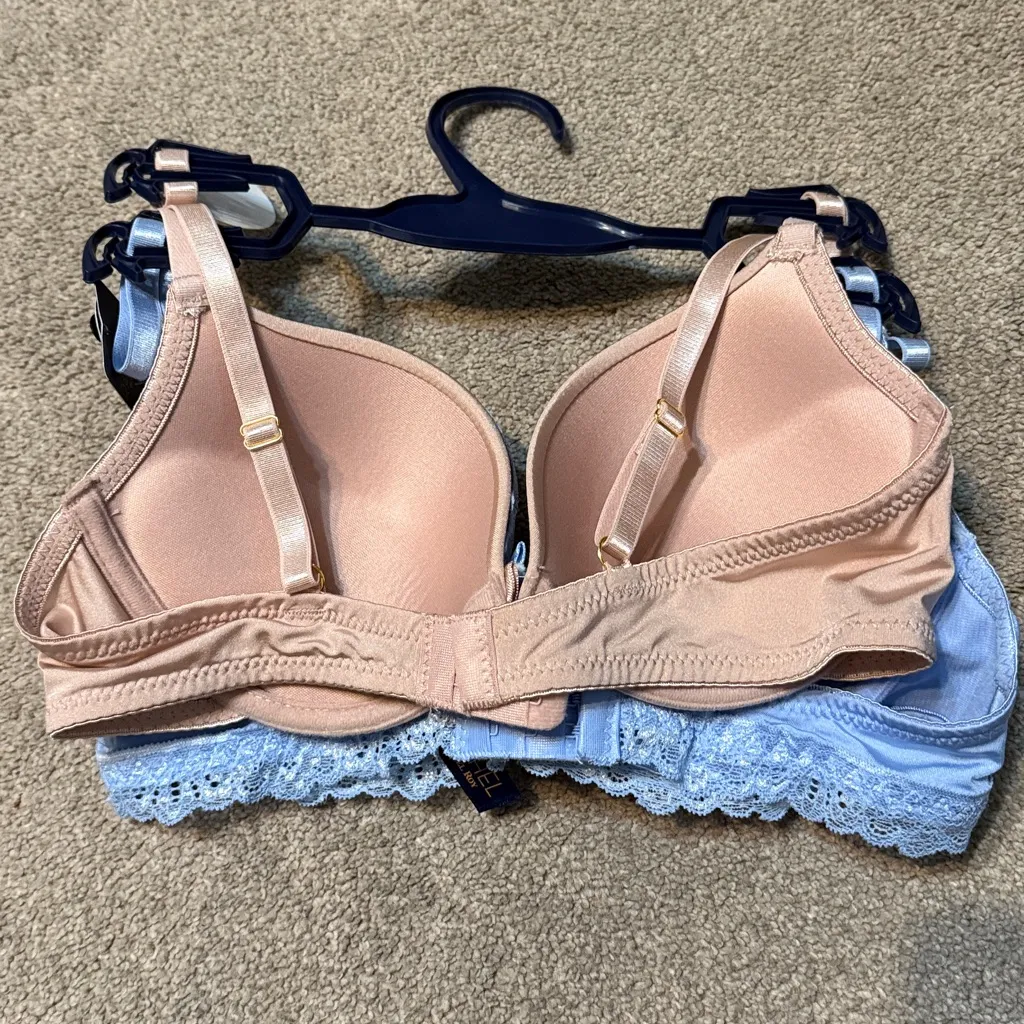 Rachel Roy 2 Piece Nude / Blue Lace Perfect Push Up Bras Size 34 B - Image 4