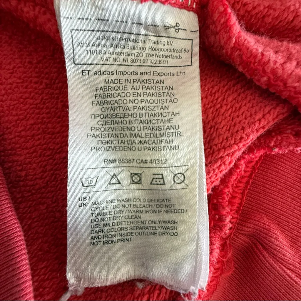 Adidas‎ Logo Coral Hoodie long sleeves pockets size XL 100% cotton - Image 8