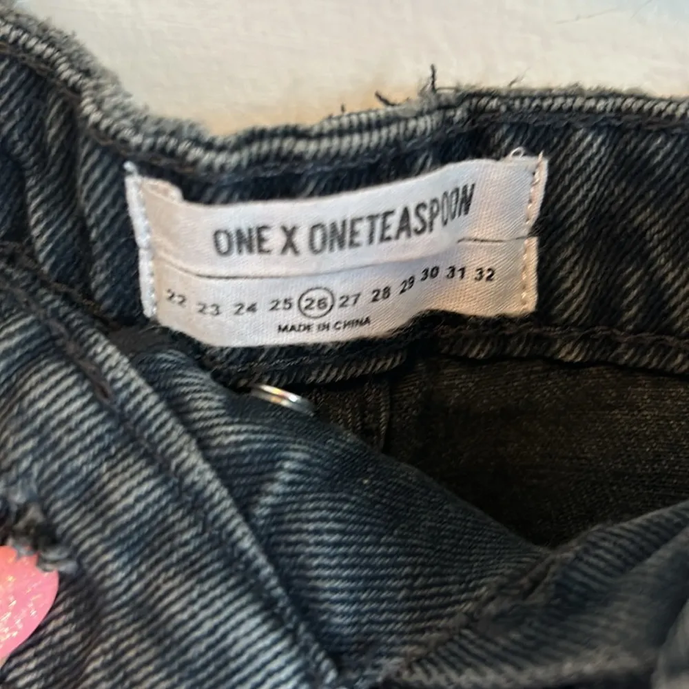 One x One Teaspoon Brandos Side Tie Washed Black Jean Shorts - Image 6
