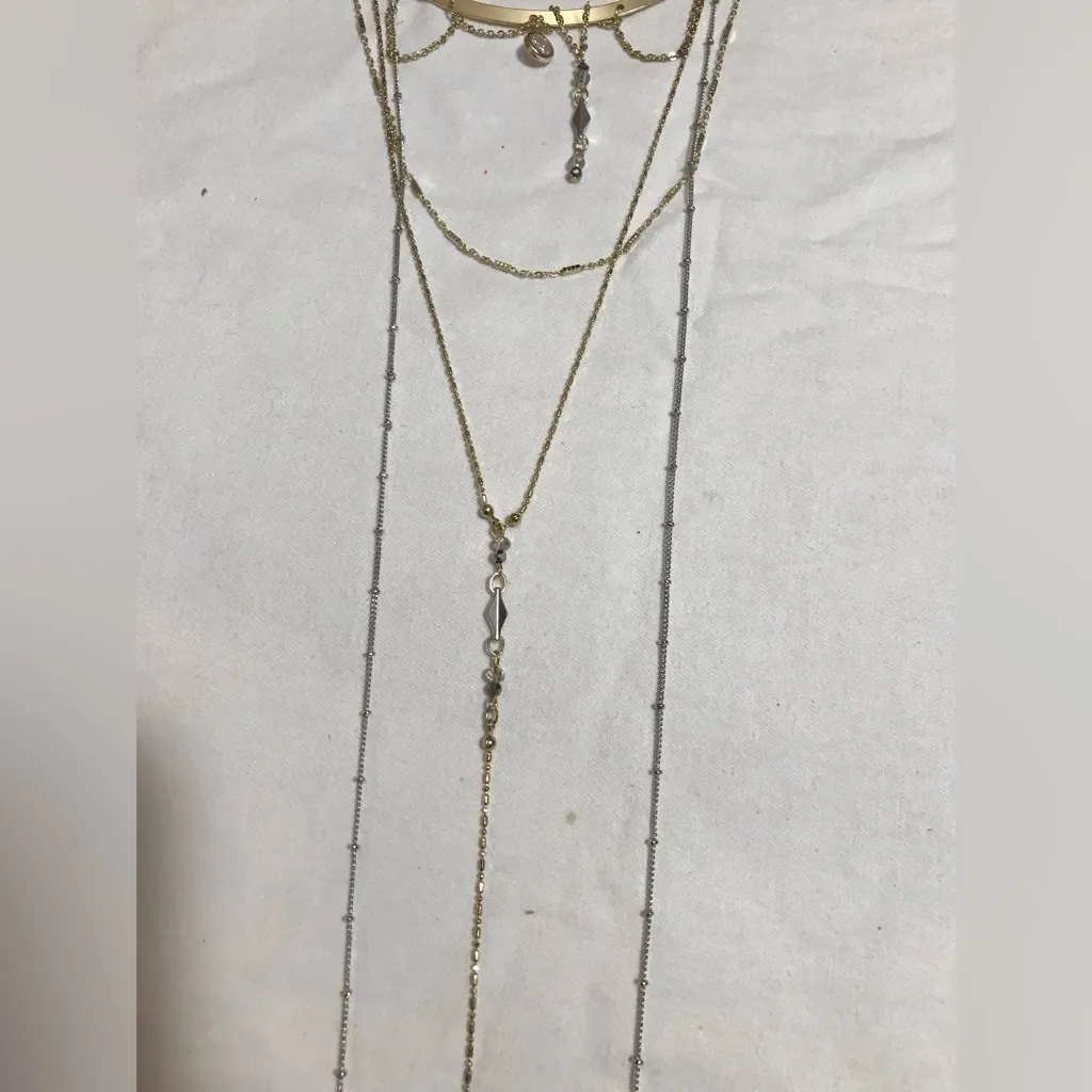 Express Gold Tone Multi-Layered Choker Necklace 4.5” x 4” + extender - Image 3