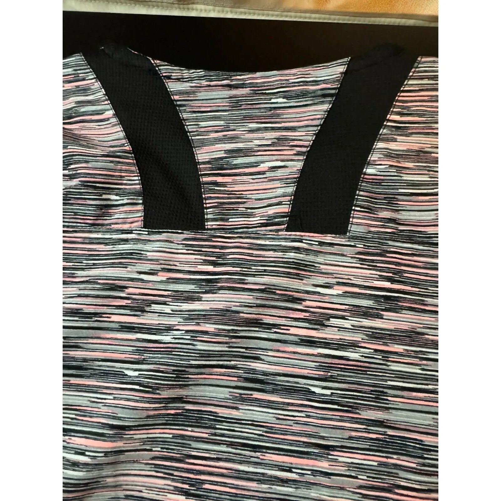 White Cross Fit Scrub Top Womens Size XS Gray Stripe V - Image 5