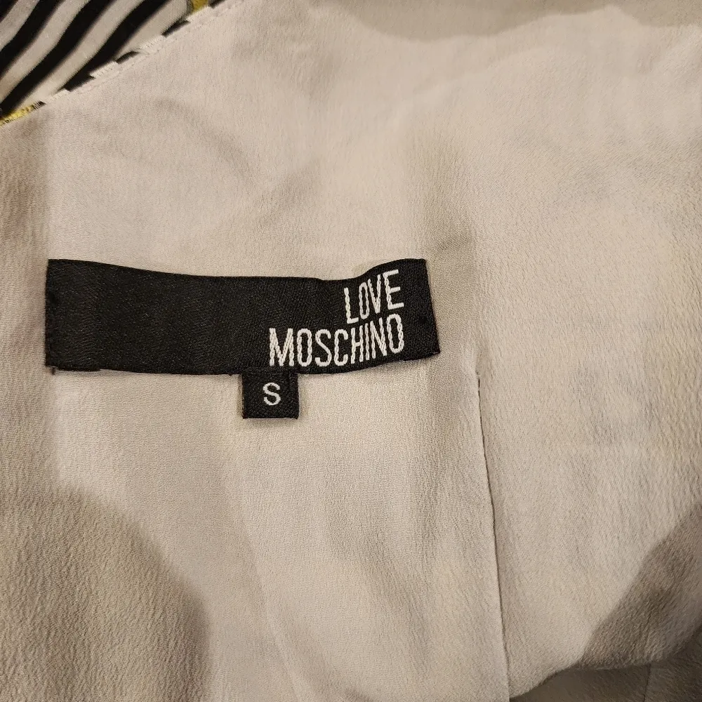 Love moschino sleeveless black white stripe & yellow floral Mini dress  S - Image 3