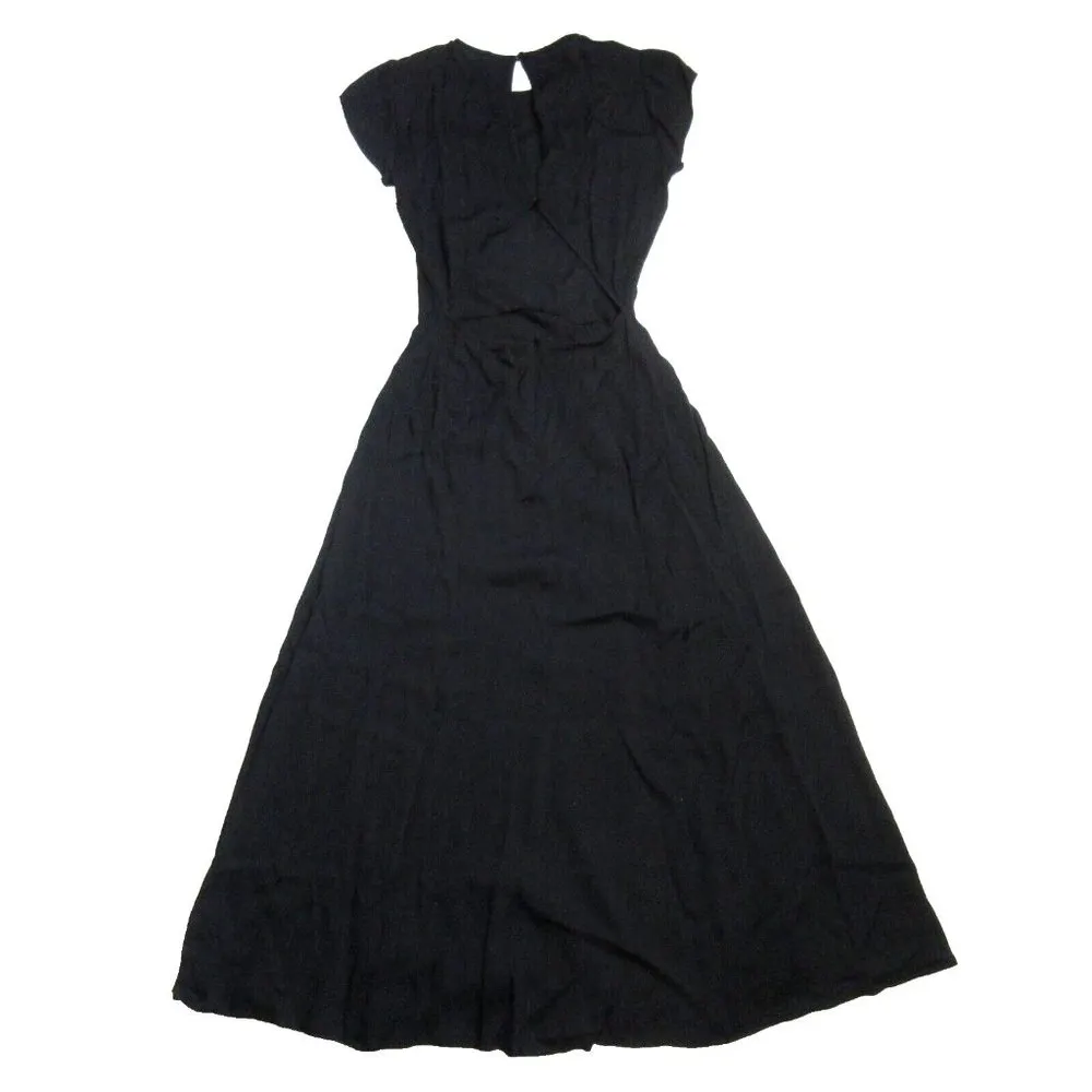 NWT Reformation Gavin in Black Cutout Back Side Slit Crepe Midi Dress 0 - Image 5