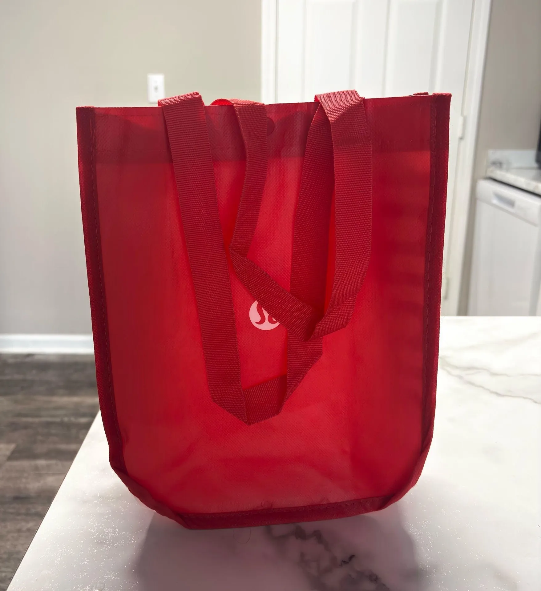 Red Lululemon Tote Bag Reusable - Image 2