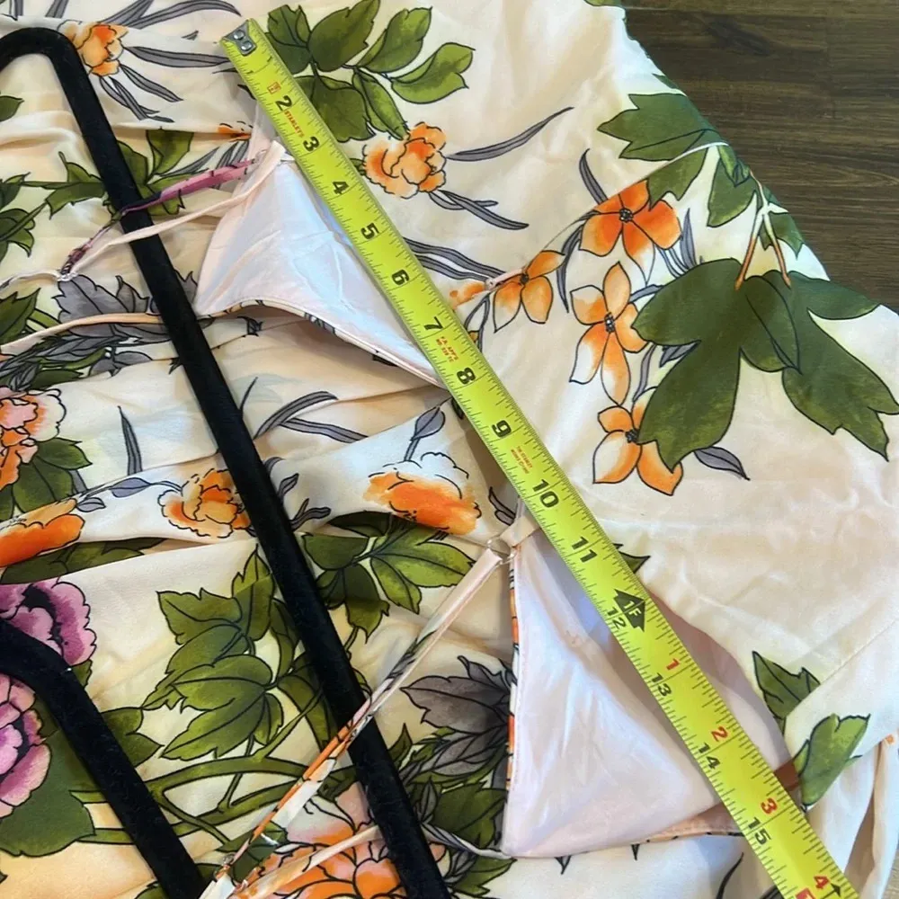 Muse Large Floral Ombre Dress Gradient Pleated Full Orange Green Purple Cottage Size 6 - Image 8