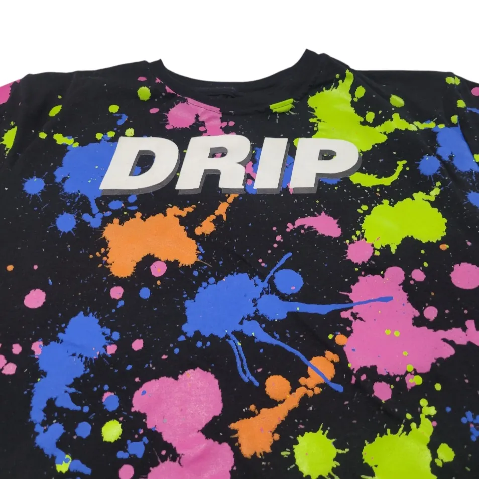 Shirt Size Large DRIP Graphic Print Shirt Splattered Paint Print T-Shirt Take That! Unisex T-shirt - Image 3