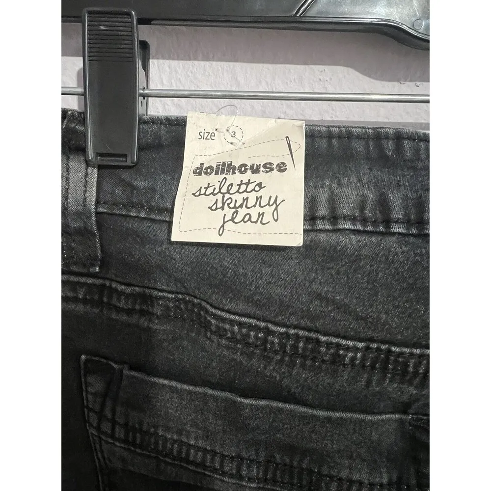 Dollhouse Juniors Stiletto Skinny Jeans Black - Image 8