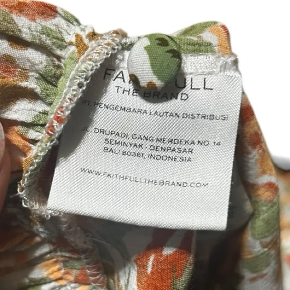 FAITHFUL THE BAND Lou Lou Mini Dress Sz 2 Sweetheart neckline Orange Tan Floral - Image 12