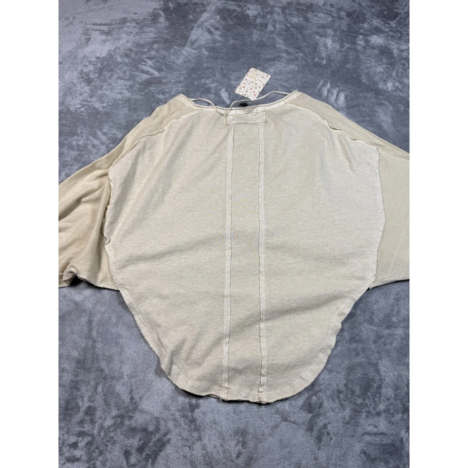 Free People‎ We The Free Shirt Womens Small Beige Starshine Henley Button Top - Image 9