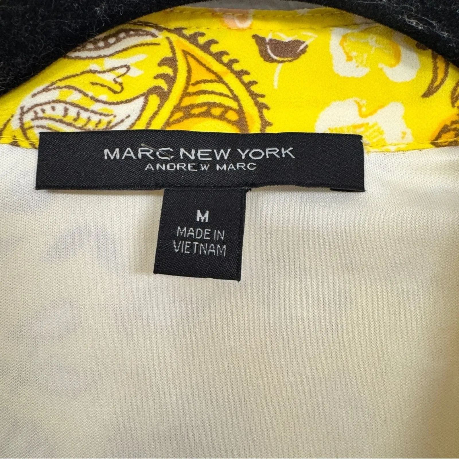 Marc New York Yellow Floral Ruffled Blouse Womens M Ric Rac Peasant Shirt Top - Image 2