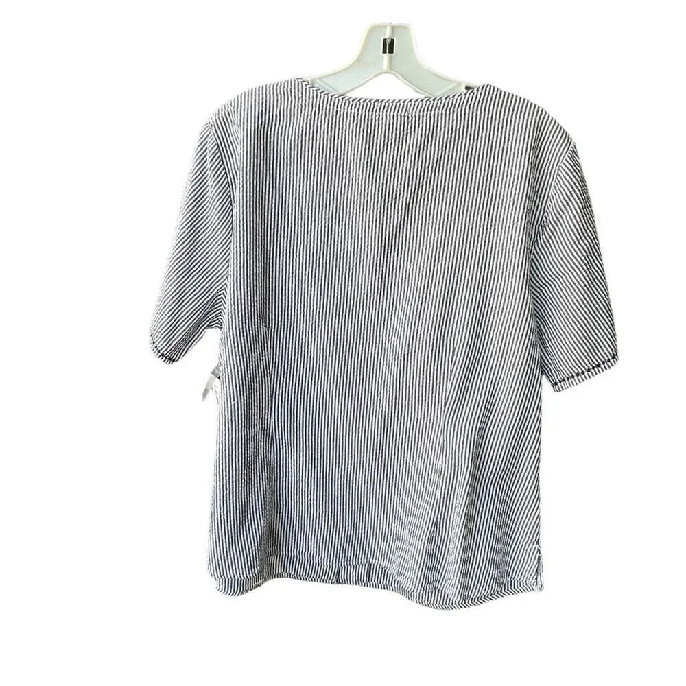 NWT Erika size L 100% embroidered button front top - Image 2