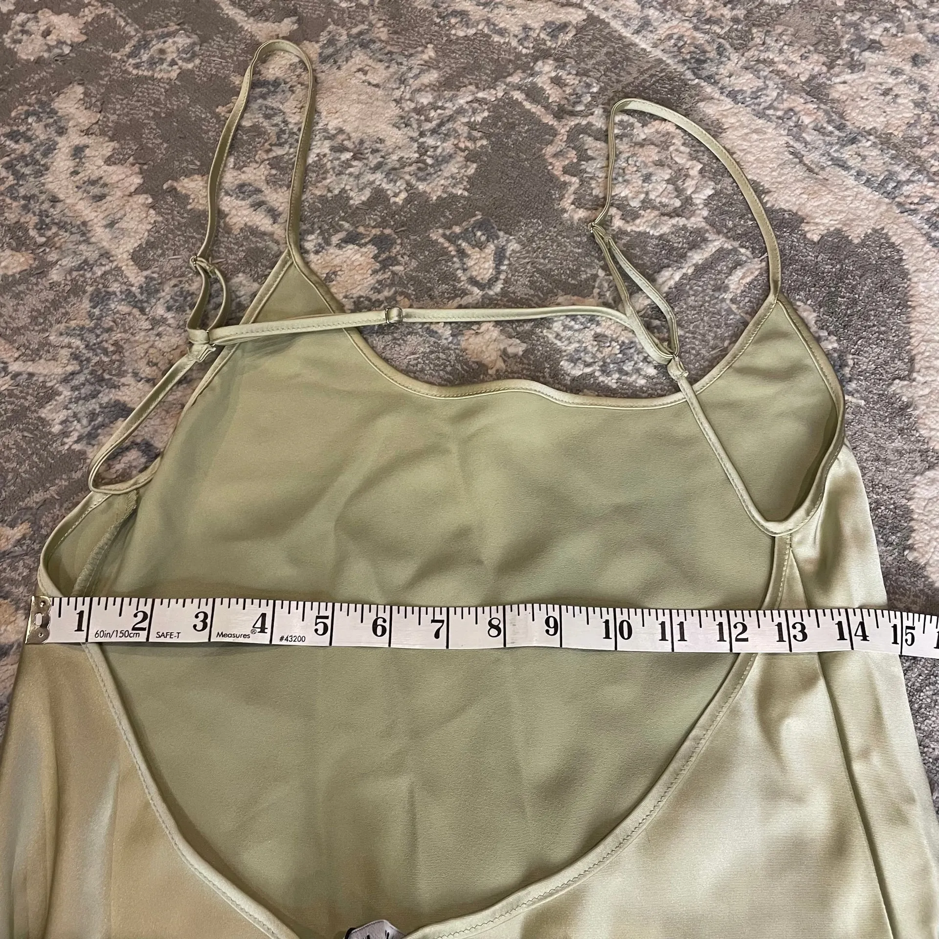 Zara Satin Sage Midi Dress - Image 4