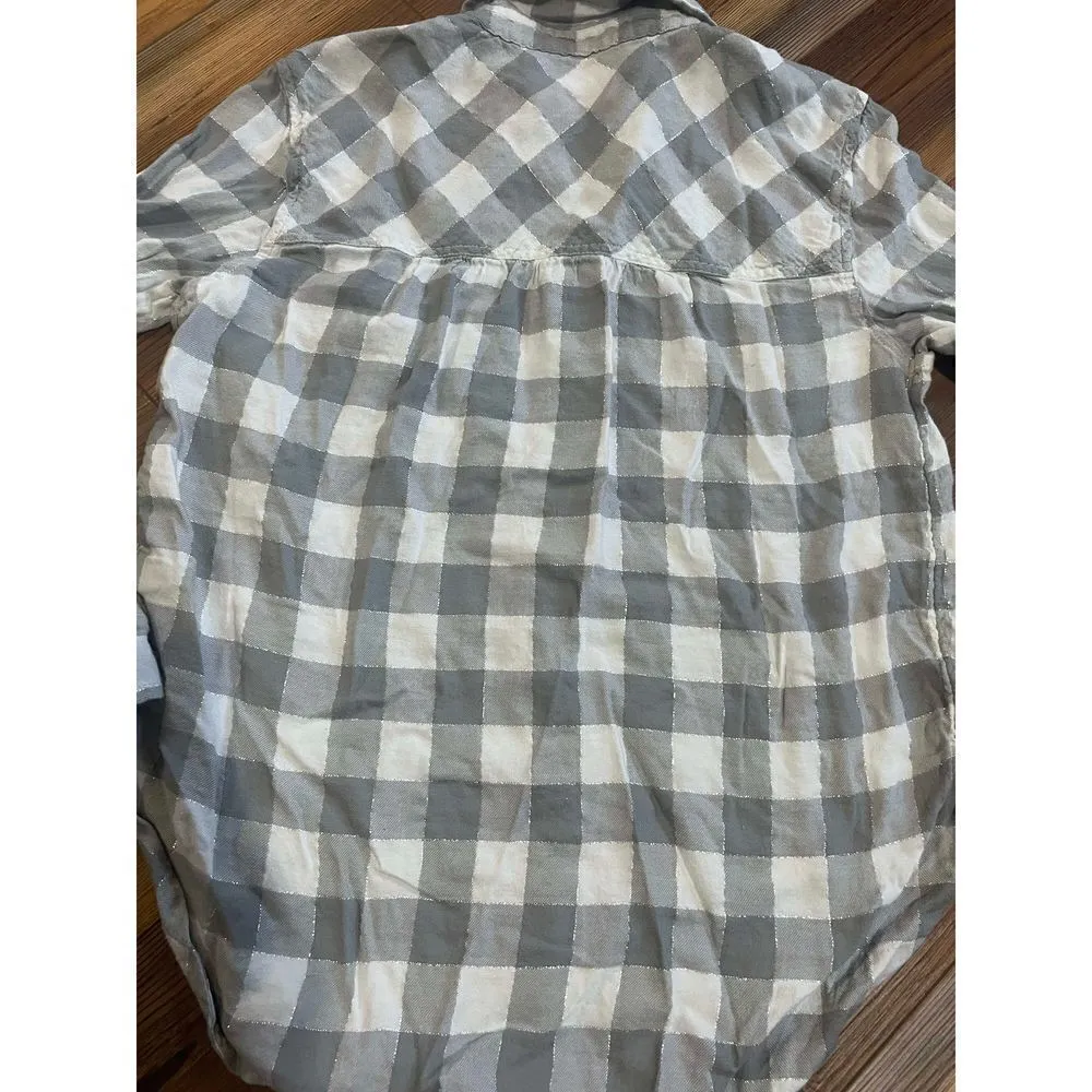 aerie grey plaid collar shirt medium - Image 7