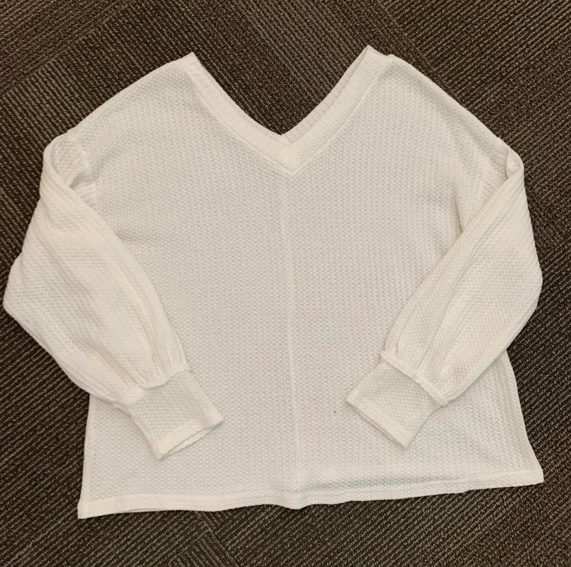 V neck Sweater White - Image 3