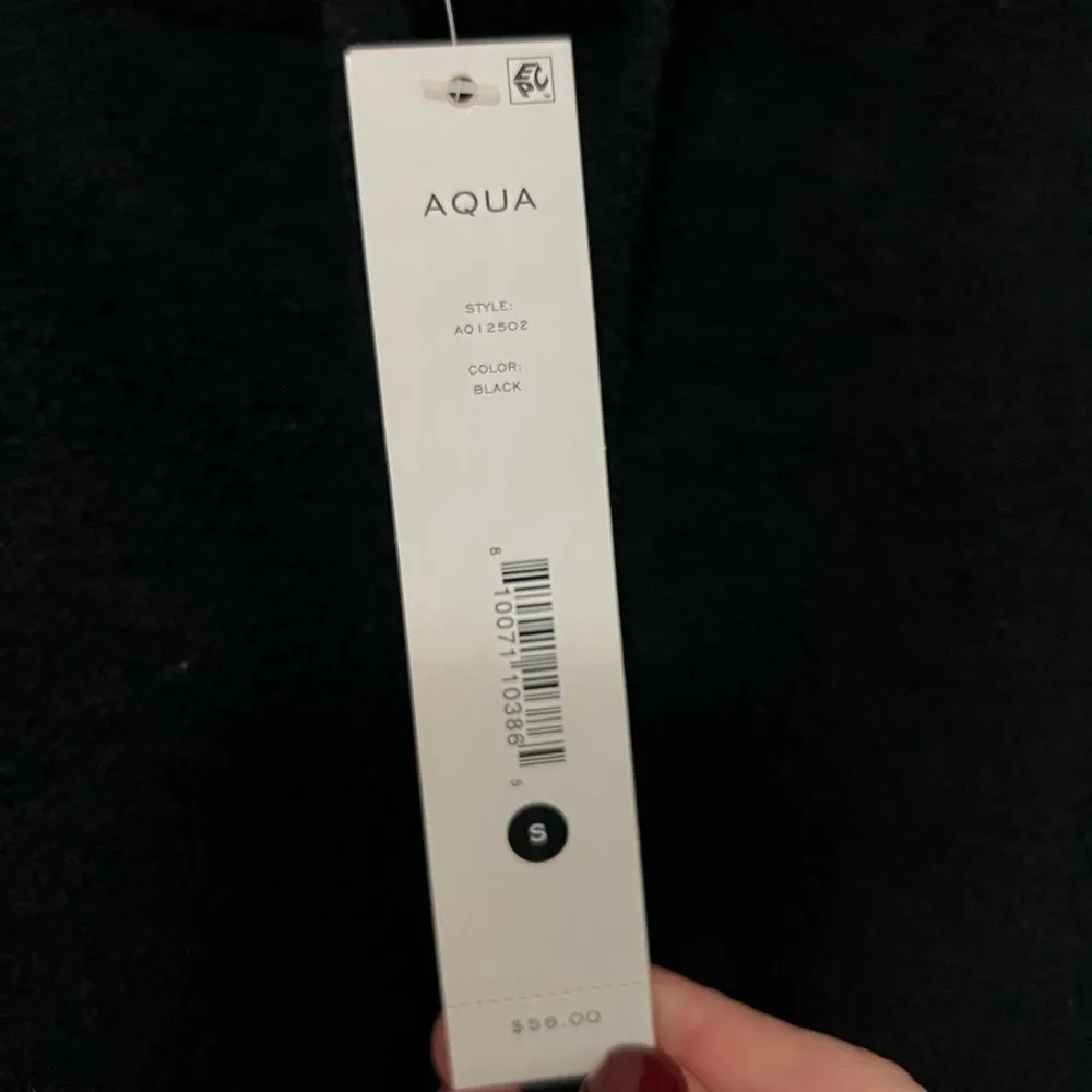 Aqua Teddy Fleece Shorts Black Size Small NWT loungewear‎ - Image 4