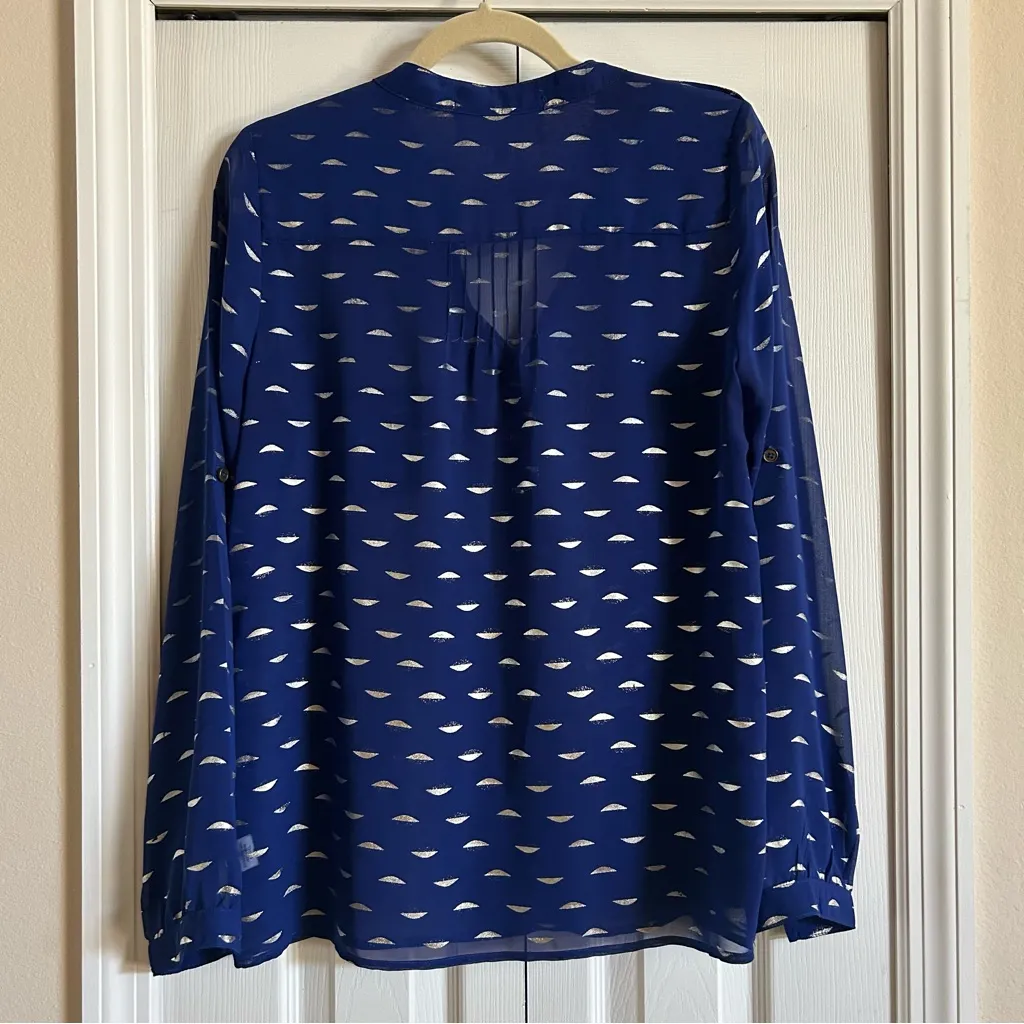 Alice Blue Stitch Fix Lucia Henley Sheer Blouse - Image 7