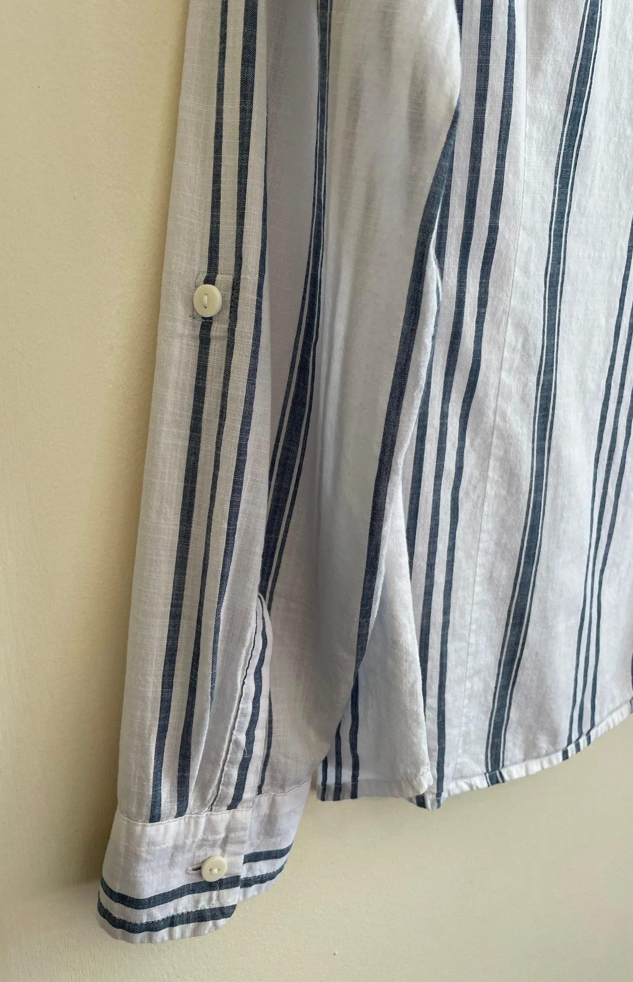 White Striped Button Down Top - Image 10