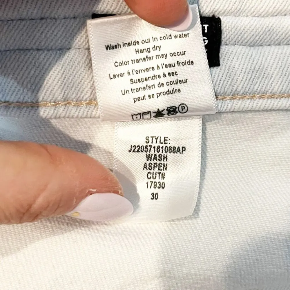 Veronica Beard Grant Braided Waist Extra High Rise Wide Leg Jeans Aspen Blue 10 - Image 5