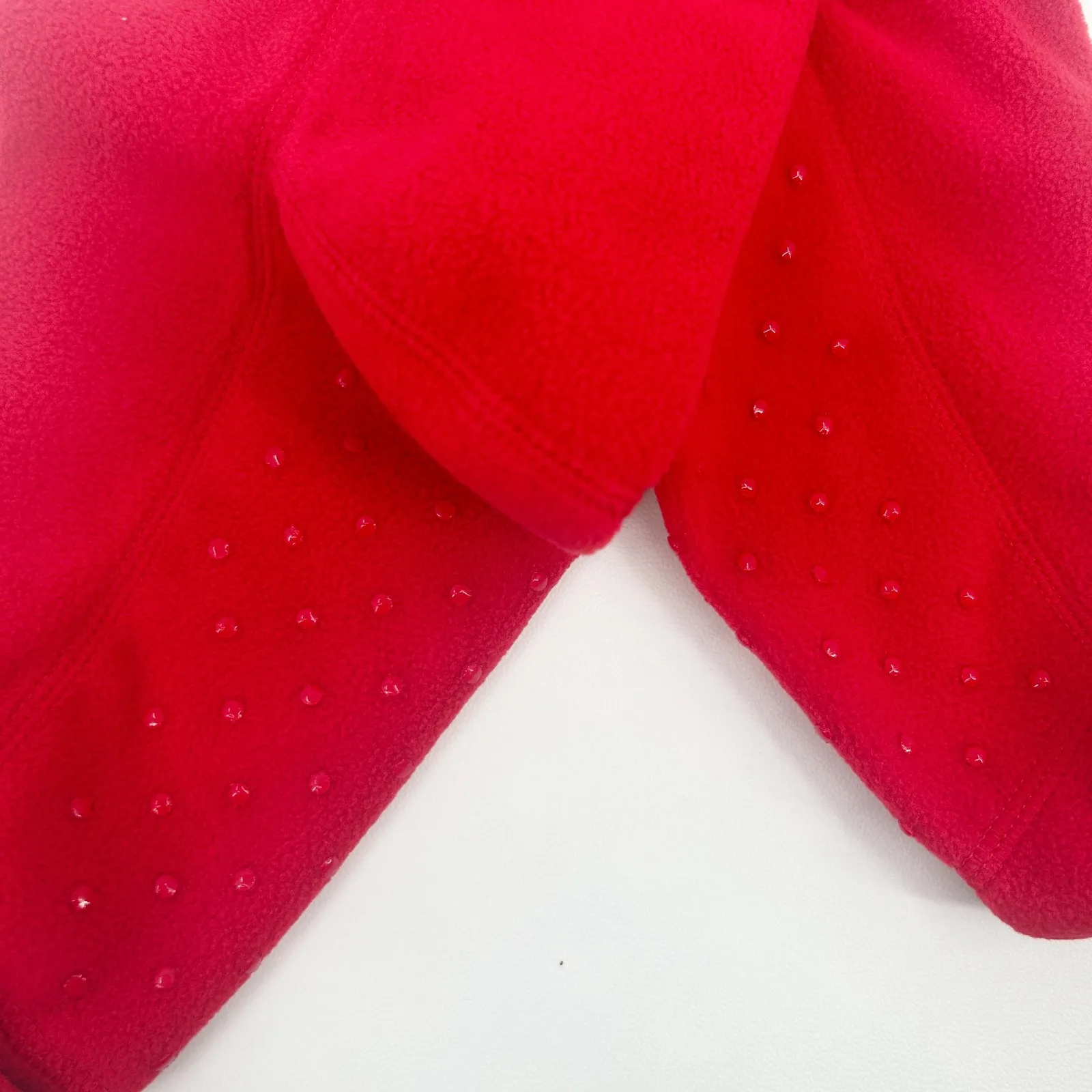 NEW Lands' End Fleece Slipper Socks‎ L/XL Red Non Slip Grip Adjustable Warm Soft - Image 6