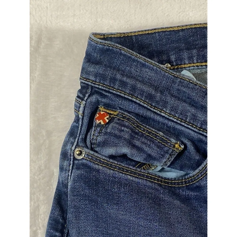 Hudson Jeans Womens Size 30 Ankle Super Skinny Krista Dark Raw Hem Denim Stretch - Image 4