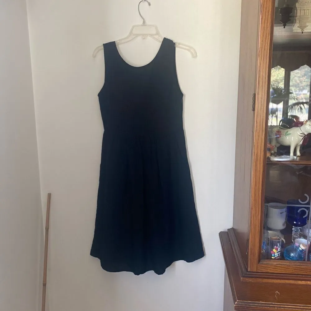 Doe & Rae black witchy dress with lace up back and pockets goth Wednesday - Image 5