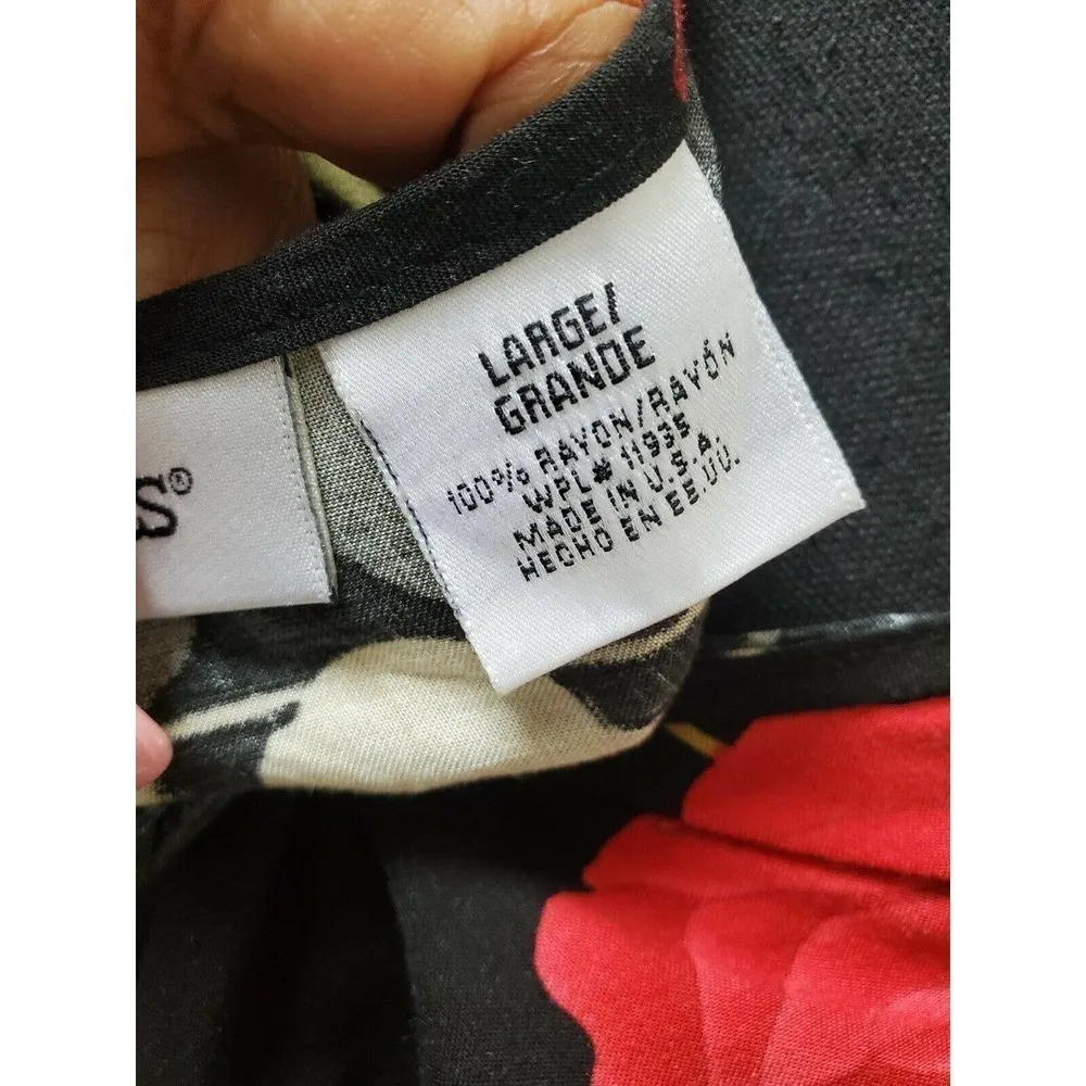 Units Women Black Floral V Neck casual Maxi Dress Size L - Image 11