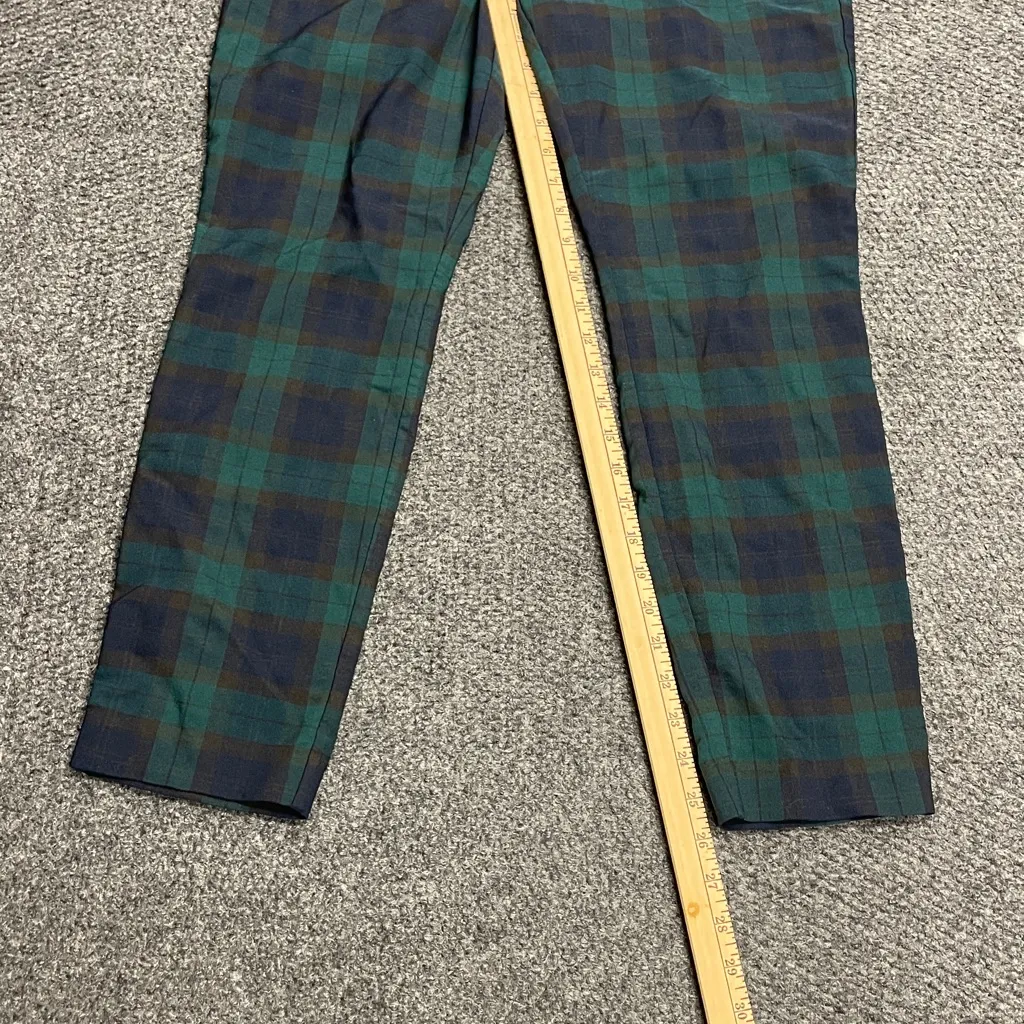 Gap Signature Holiday Skinny Ankle Dress Pant Sz 14 Navy/Green Plaid EUC - Image 6