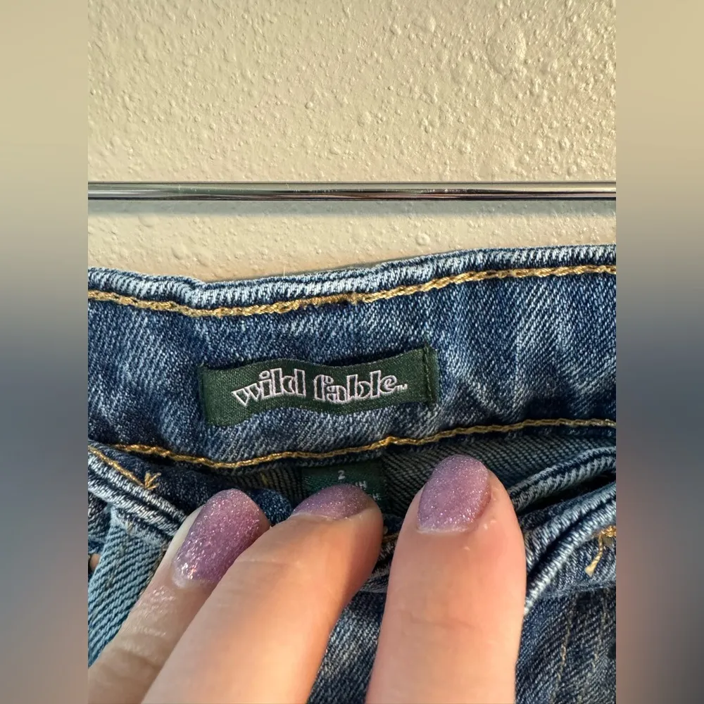 2/$10 Wild Fable Light Blue Ripped Ankle Jeans Highest Rise Mom Jean - Image 2